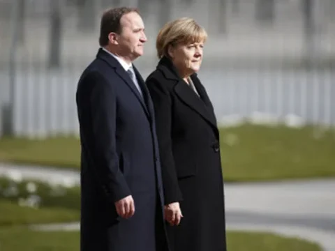 Trump on the agenda as Merkel meets Löfven in Stockholm