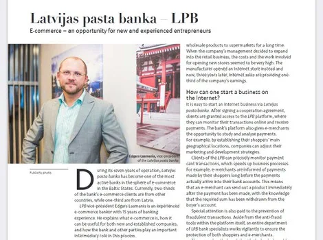 A screenshot from an advertisement of Latvijas Pasta Banka