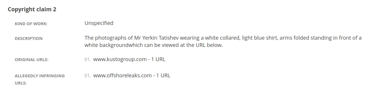 Yerkin Tatishev deploys fake DMCAs to put down unwanted search results.