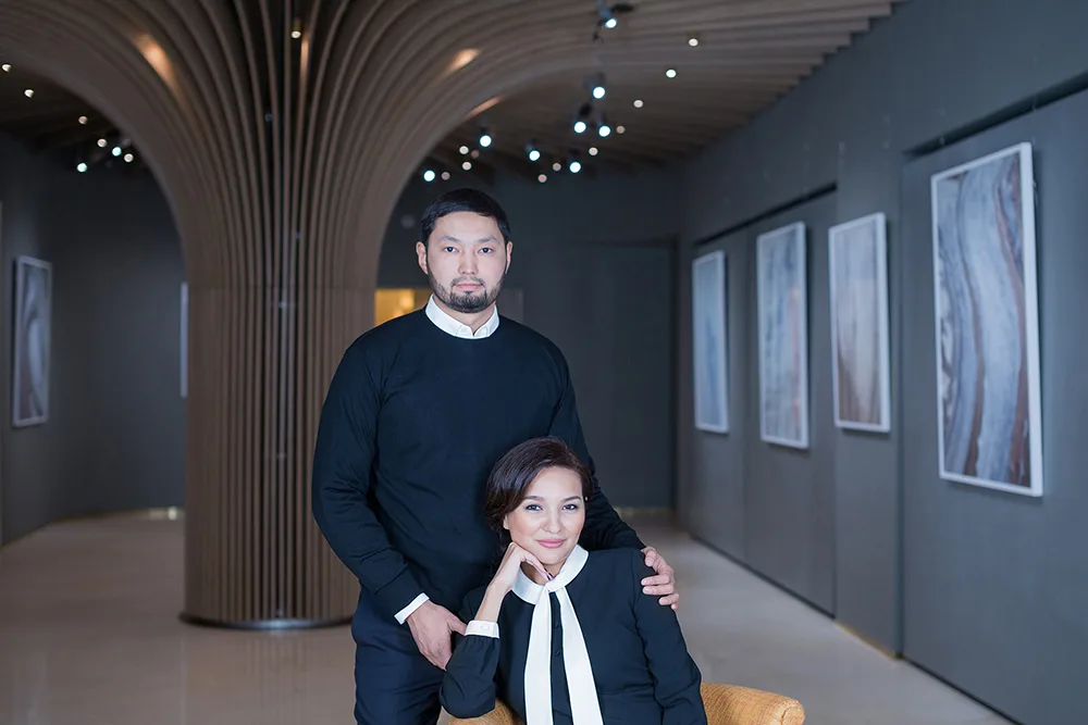 Kenes Rakishev and his wife Asel Tasmagambetova