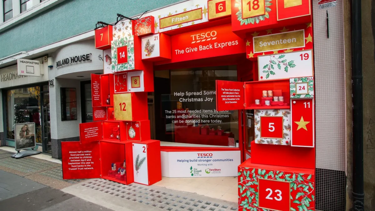 Tesco installed a charity ‘Give Back Express’ in London